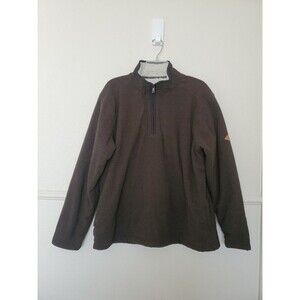 Orvis Quarter Zip Sherpa Lined‎ Pullover Sweater Brown Men’s Size XL